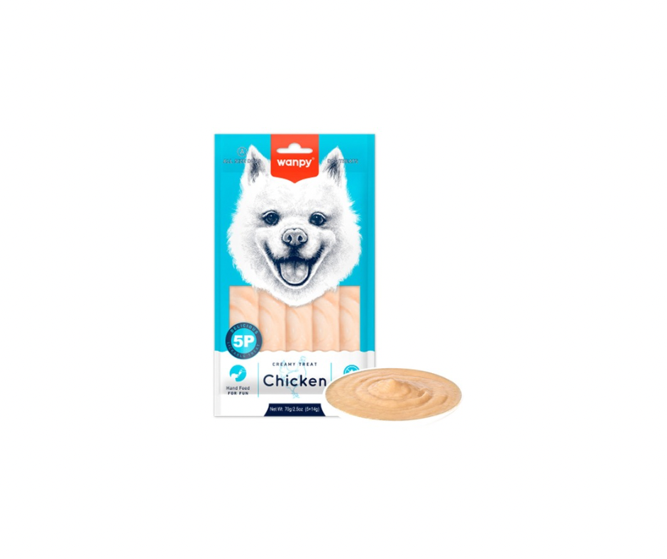 Wanpy Dog Creamy Lickable – Bløde lækkerier og skub-op is til hunde (5x14g)