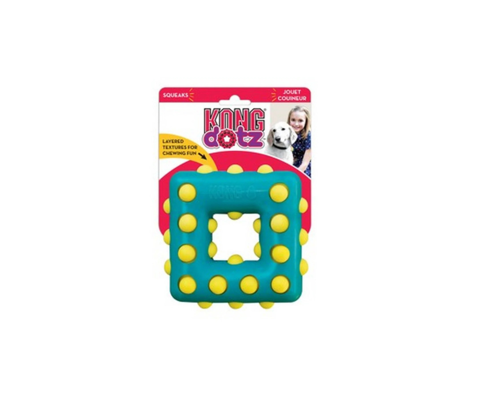 KONG Dotz Square Small – Sjov og tandplejende tyggeleg til små hunde