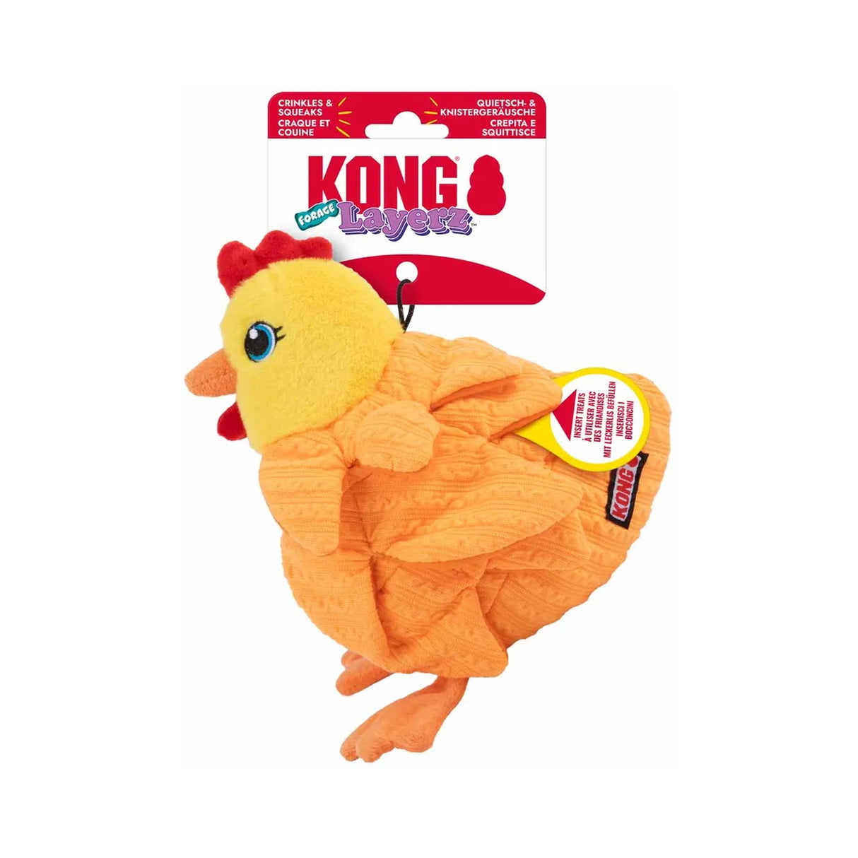 KONG Layerz Forage Hen – Mentalstimulerende snuse- og plyslegetøj til hunde