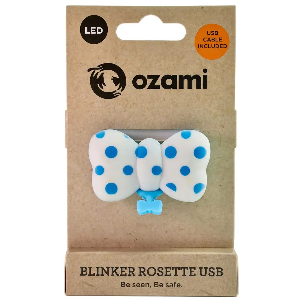 Ozami Blinker Rosette – genopladelig LED-lygte til hund | Blå og lilla