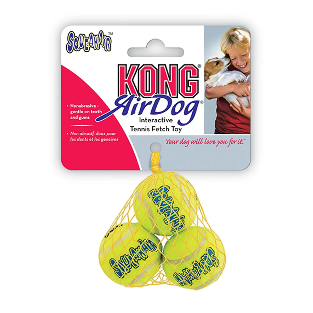 KONG AirDog SqueakAir Tennisbolde XS – 3 stk. med piv