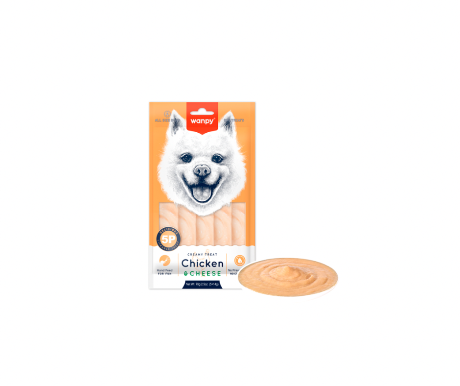 Wanpy Dog Creamy Lickable – Bløde lækkerier og skub-op is til hunde (5x14g)