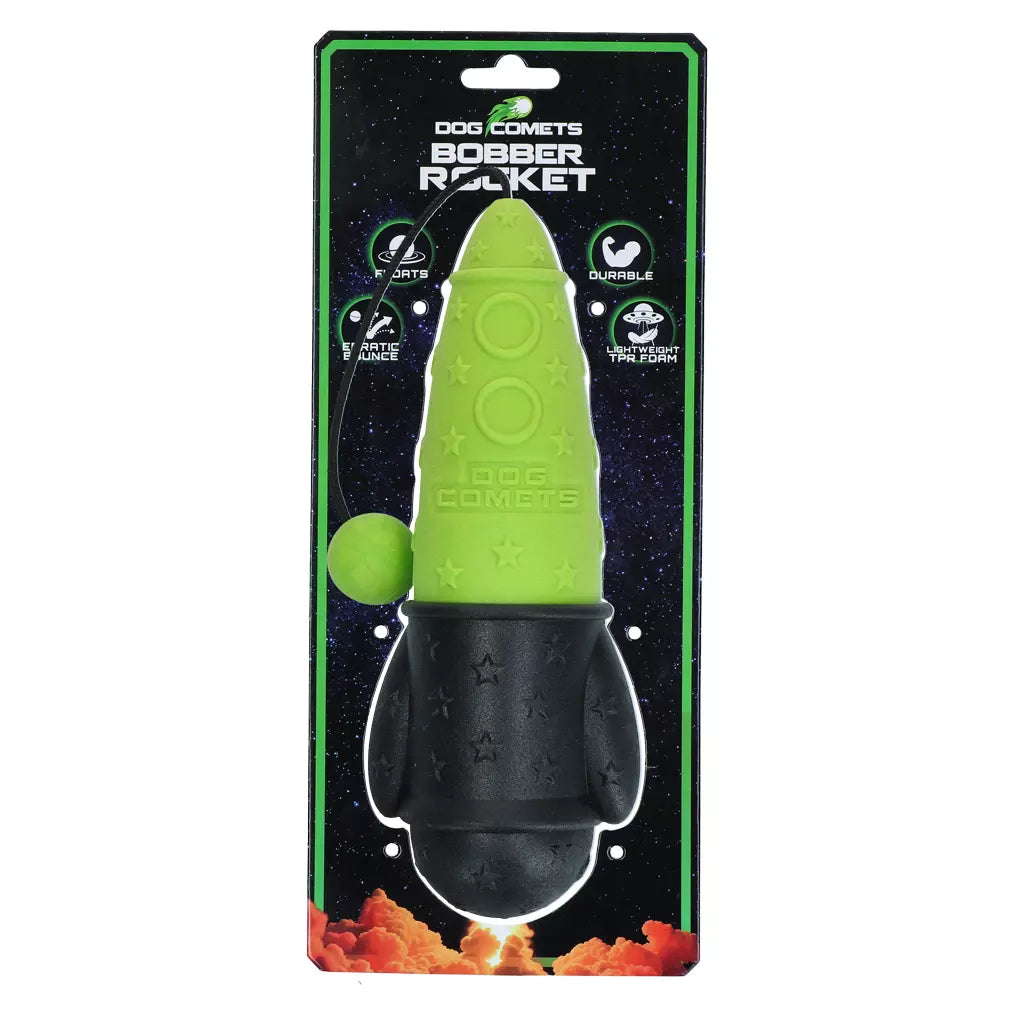 Dog Comets Bobber Rocket Grøn – flydende apportlegetøj med reb