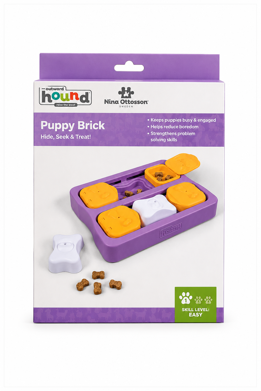 Nina Ottosson Dog Brick Small – aktiveringslegetøj til hund | Level 2
