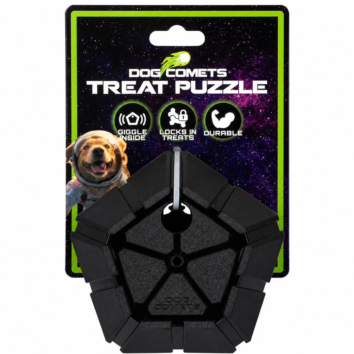 Dog Comets Treat Puzzle Green – aktivitetsbold med godbidder