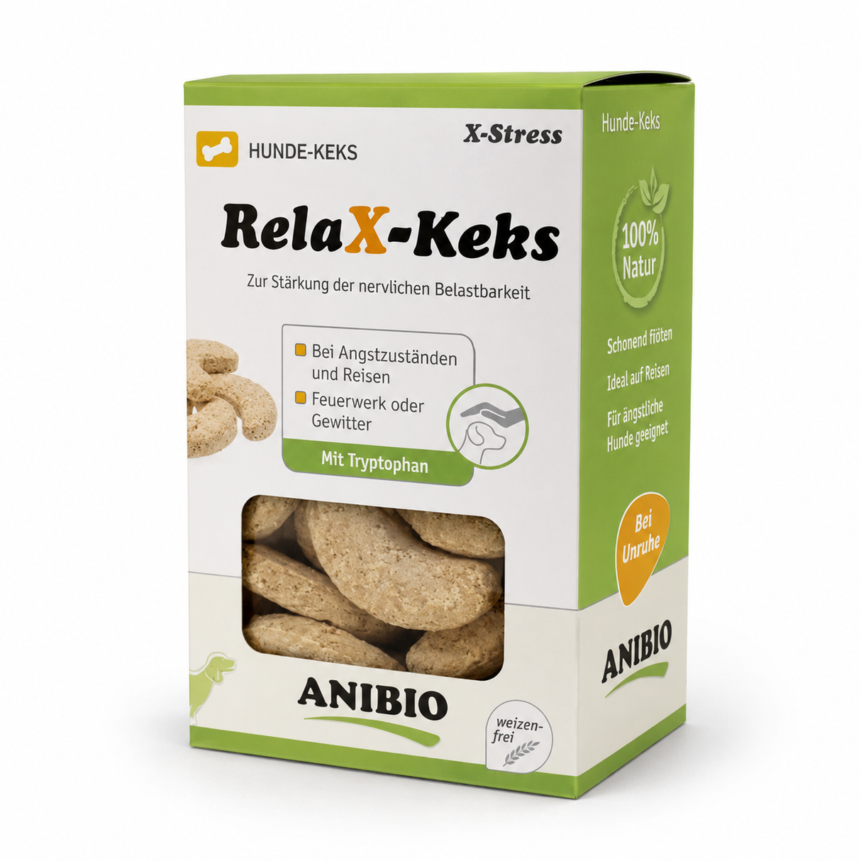 Anibio RelaX Kiks 250 g – godbidder med tryptofan til hund