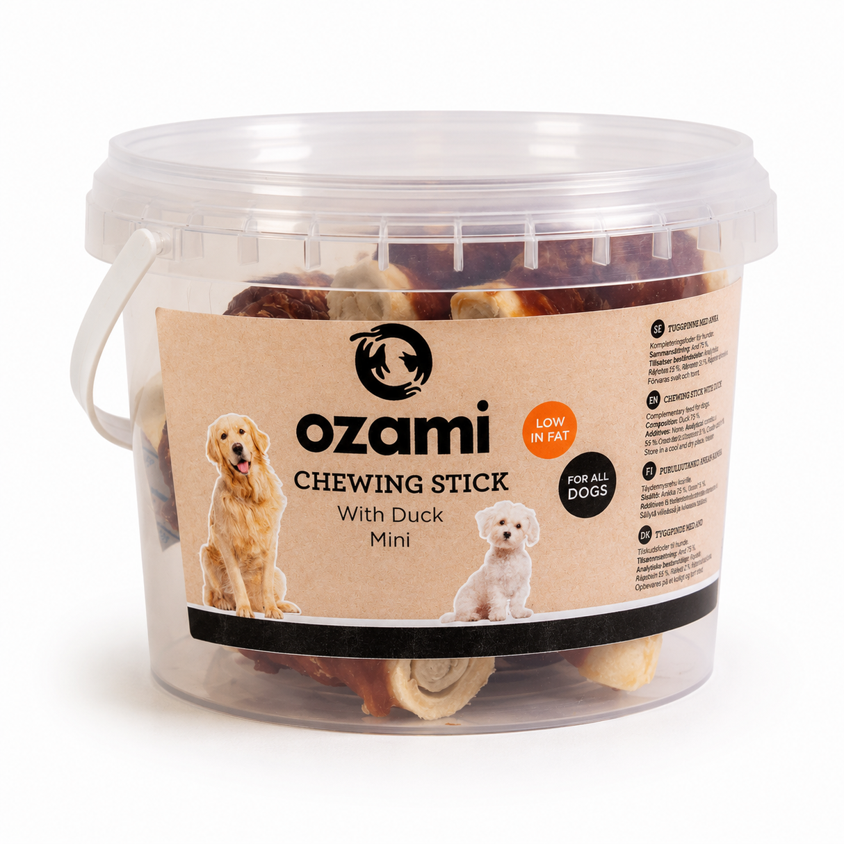 Ozami tyggepinde 6 cm – vælg mellem kylling, and eller lam (300 g)