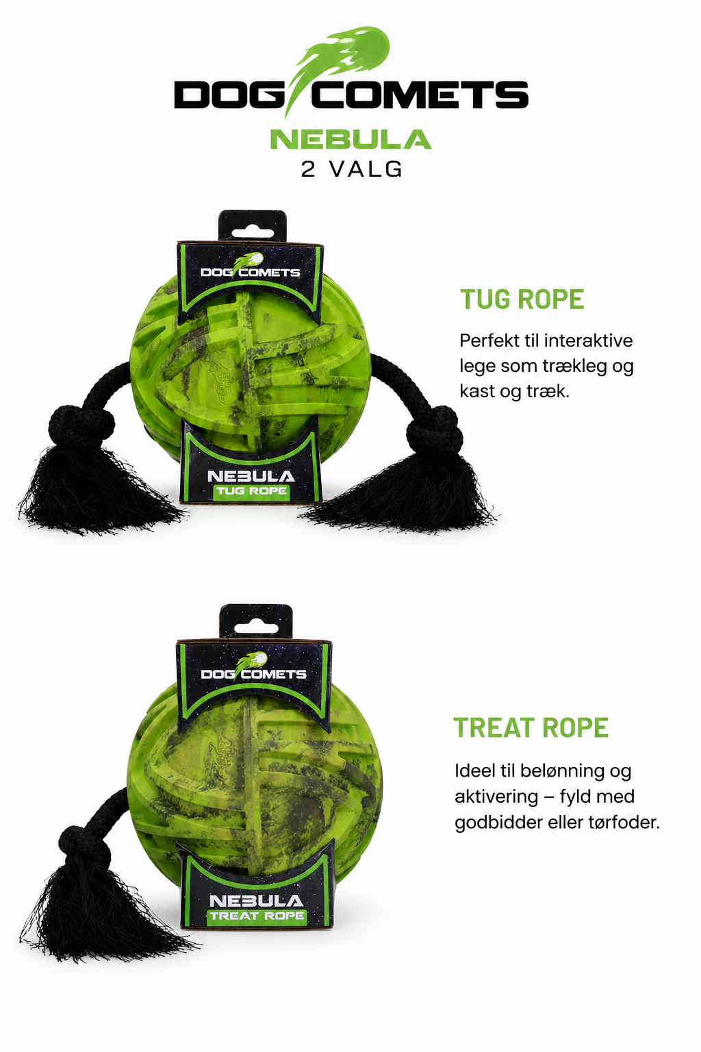 Dog Comets Nebula Rope – vælg mellem Tug Rope eller Treat Rope