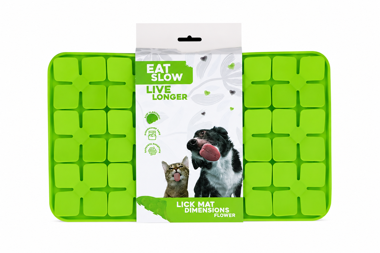 Eat Slow Live Longer Flower Lick Mat – slikkemåtte med skjulte lommer og ekstra udfordring