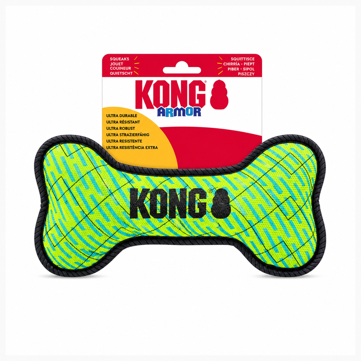 KONG Armor Bone – ekstra stærkt hundelegetøj med piv