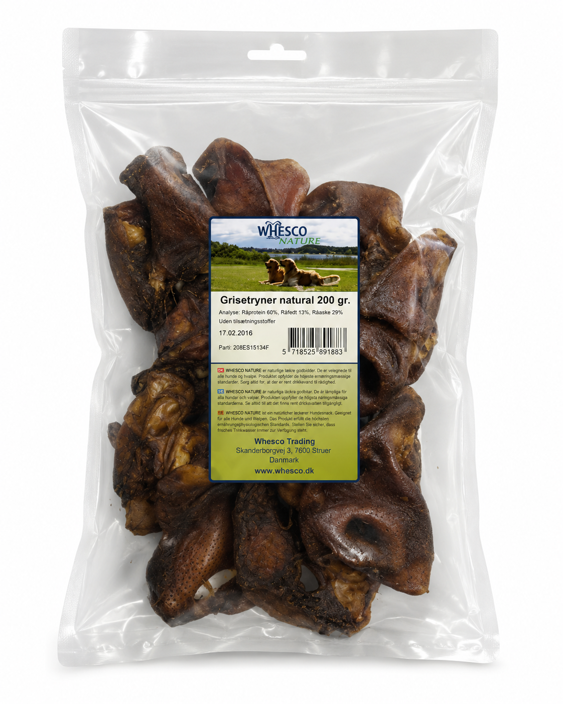 Whesco Nature Grisetryner Natural – 100 % naturlig hundesnack