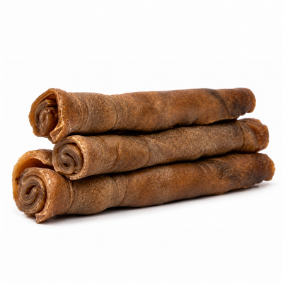 Snack'it Premium Pandebraskrulle – ekstra kraftig tyggesnack | 15 & 25 cm | Hest, Kamel eller Okse