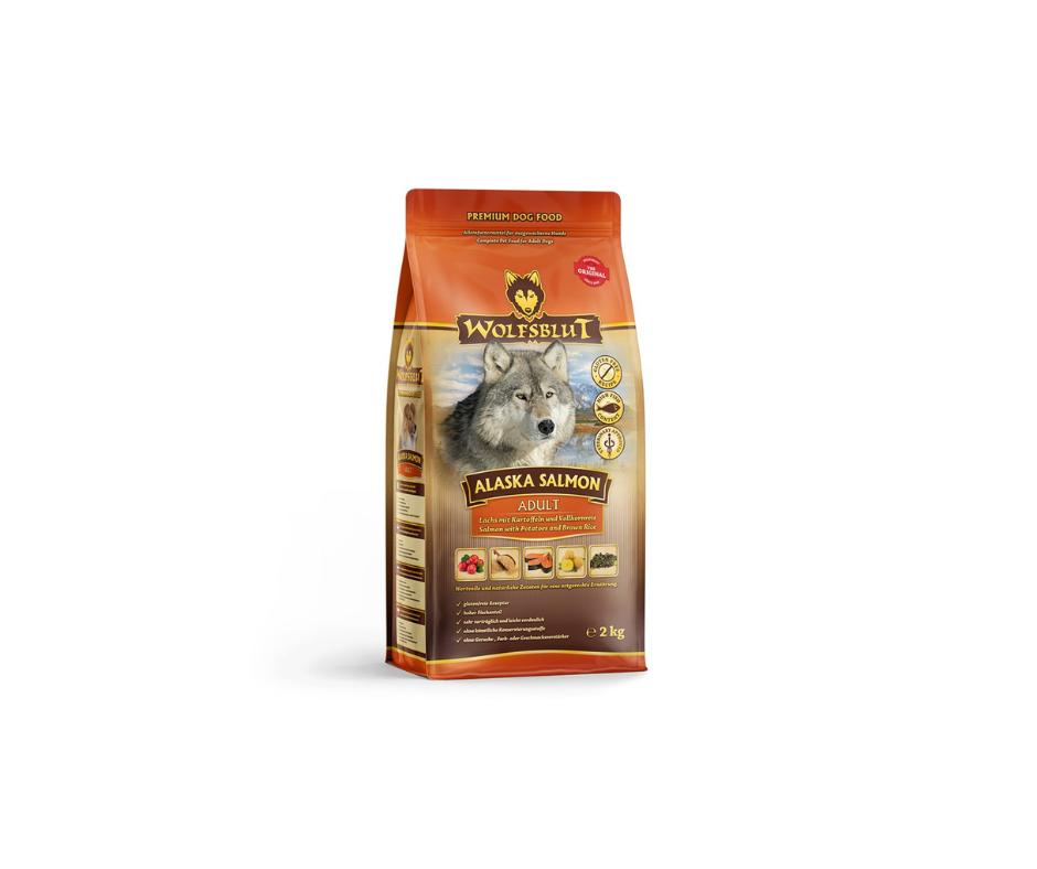 WOLFSBLUT Alaska Salmon Adult – Kornfrit Premiumfoder med Laks (2 kg)