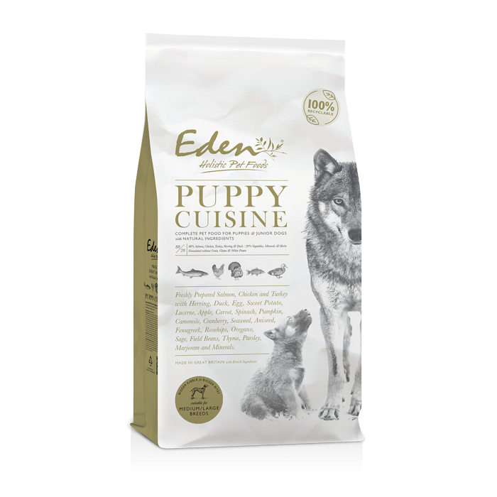 EDEN Puppy – kornfrit hvalpefoder med laks, kylling og kalkun