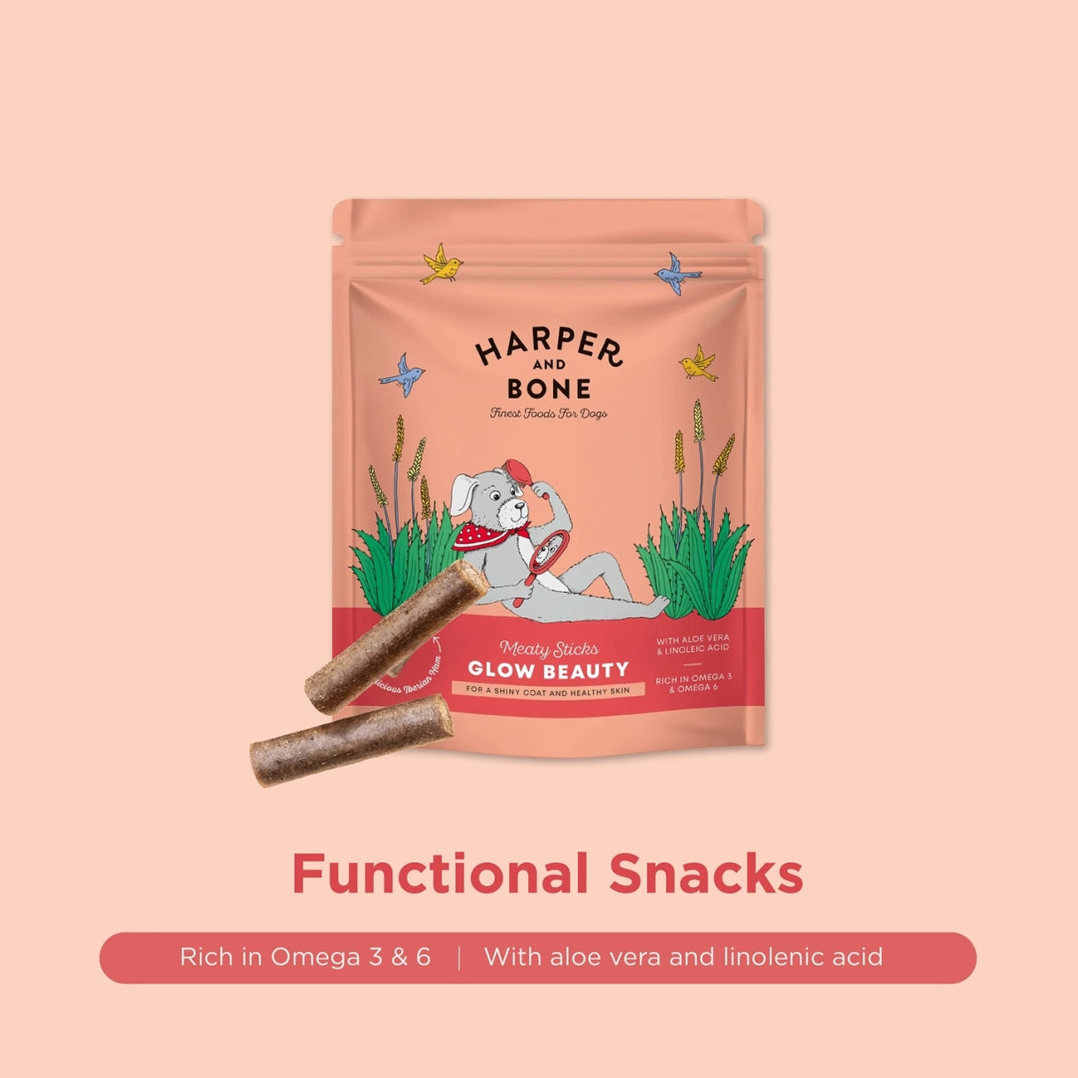 Harper & Bone Skin & Coat Meaty Sticks – 75 g | Hud & pels