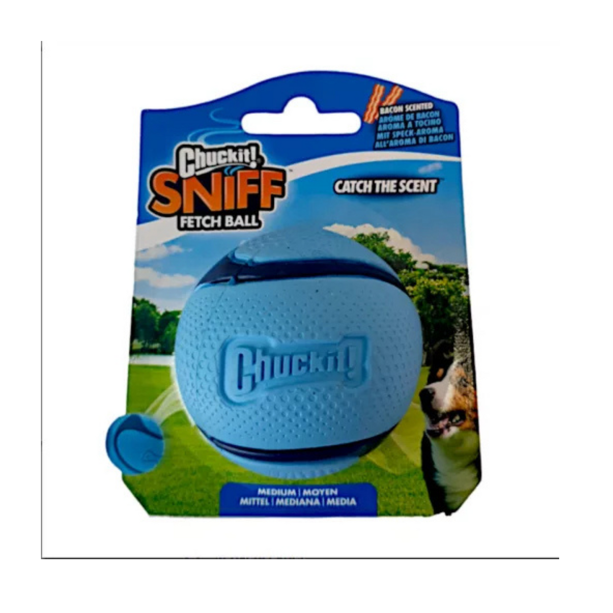 Chuckit! Sniff Fetch Ball – Duftaktiveret bold med bacon eller peanut butter