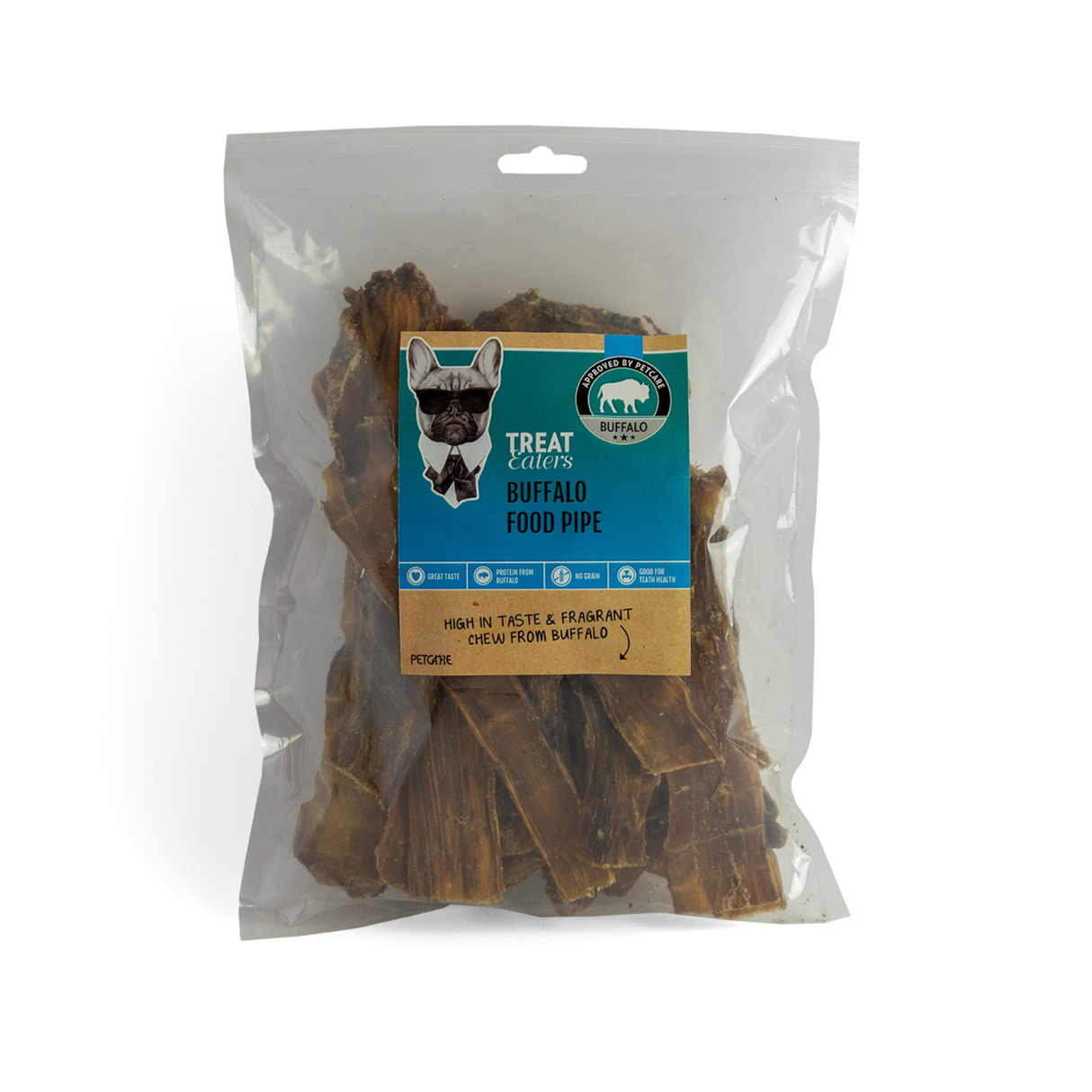 Treateaters Buffalo Food Pipe 250 g – 100% naturlig bøffelstrube med lang tyggetid