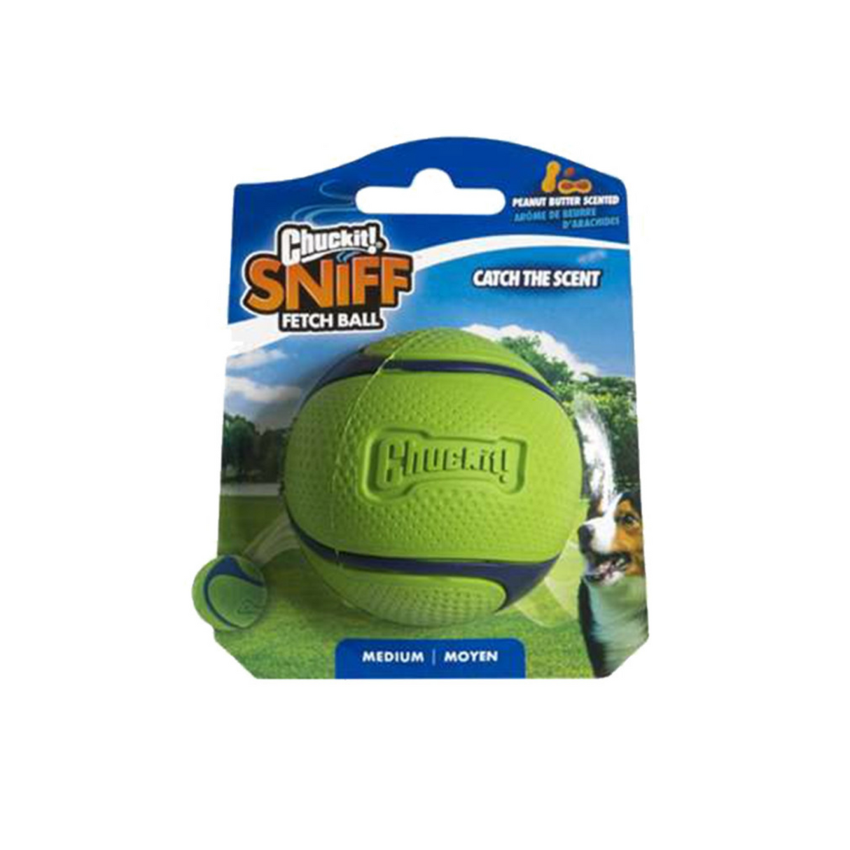 Chuckit! Sniff Fetch Ball – Duftaktiveret bold med bacon eller peanut butter