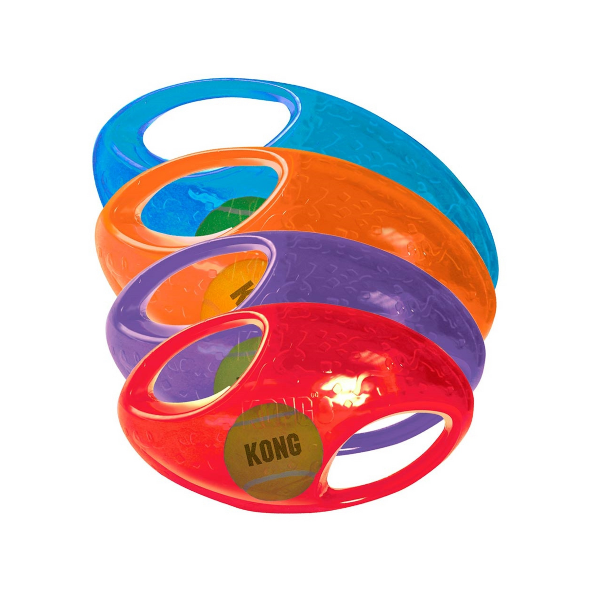 KONG Jumbler Football – Interaktiv bold med pibelyd og håndtag