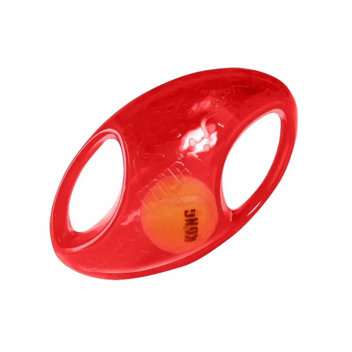 KONG Jumbler Football – Interaktiv bold med pibelyd og håndtag