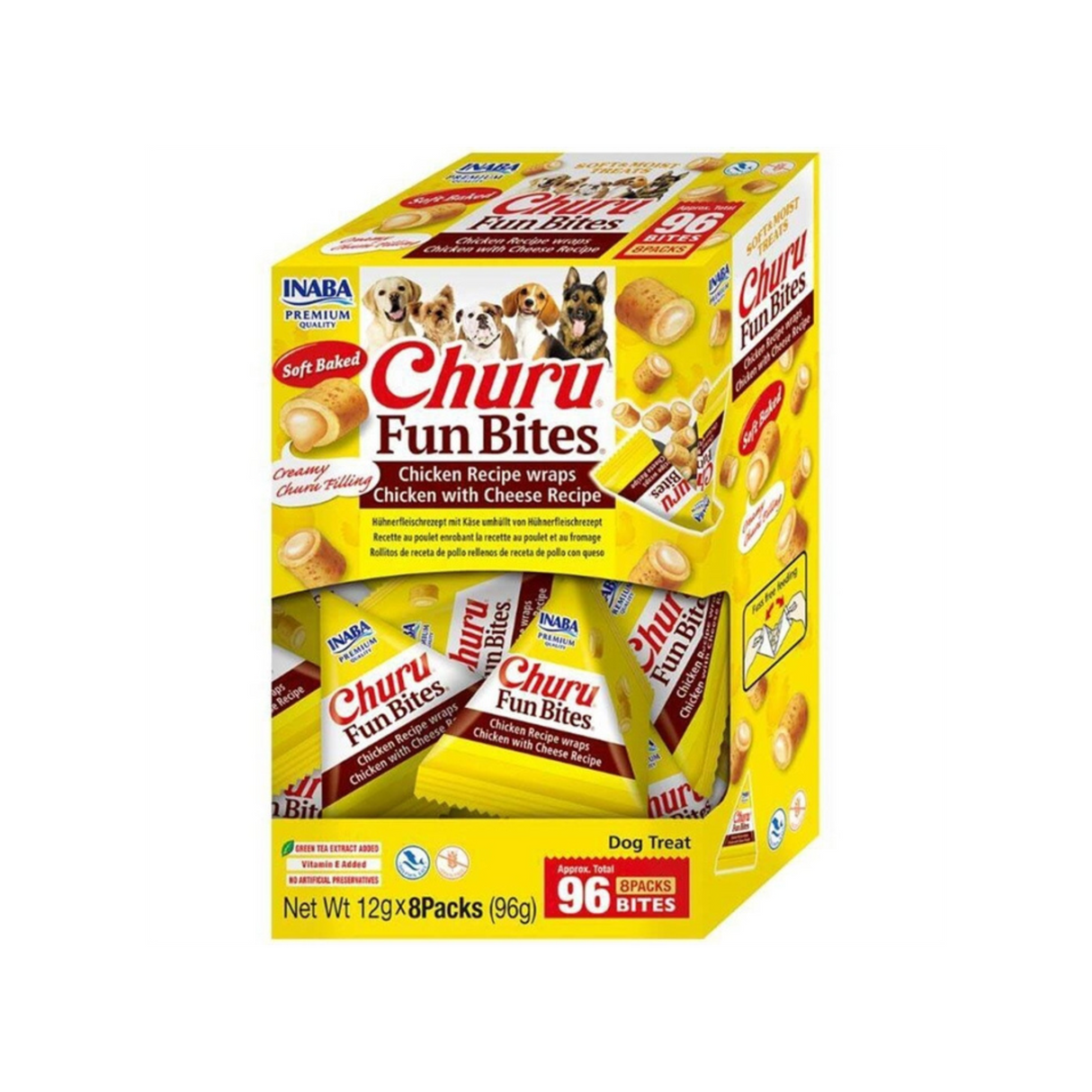 Bløde Churu Fun Bites med kylling og ost – uimodståelige snacks til hunde