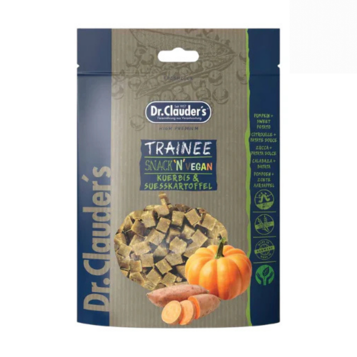 Dr. Clauder's Trainee Dog Snack (insekt, æble eller græskar/sød kartoffel) – allergivenlige godbidder uden klassisk kød