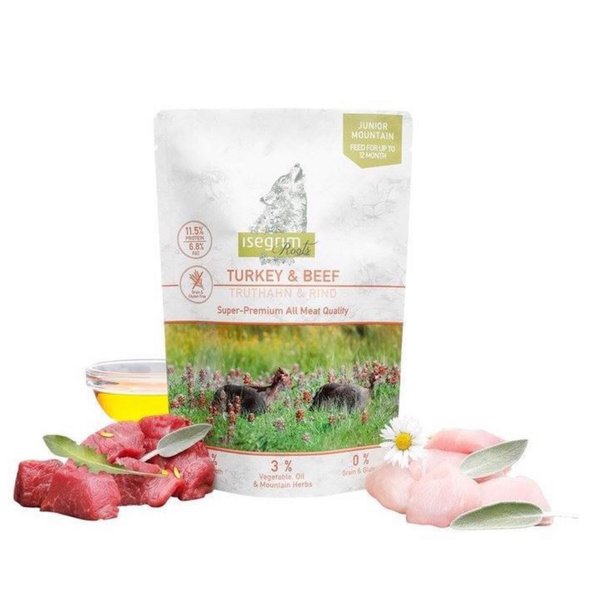 Isegrim Junior Vådfoder 410 g – Kalkun & Oksekød