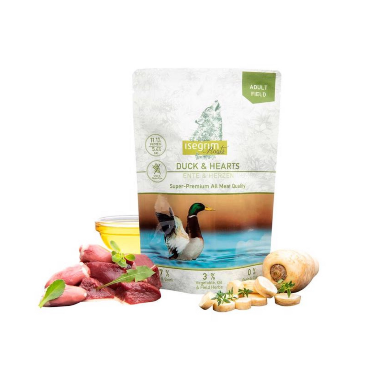 Isegrim Vådfoder 410 g – Hjort & Vildt, Laks & Ørred eller And & Hjerte