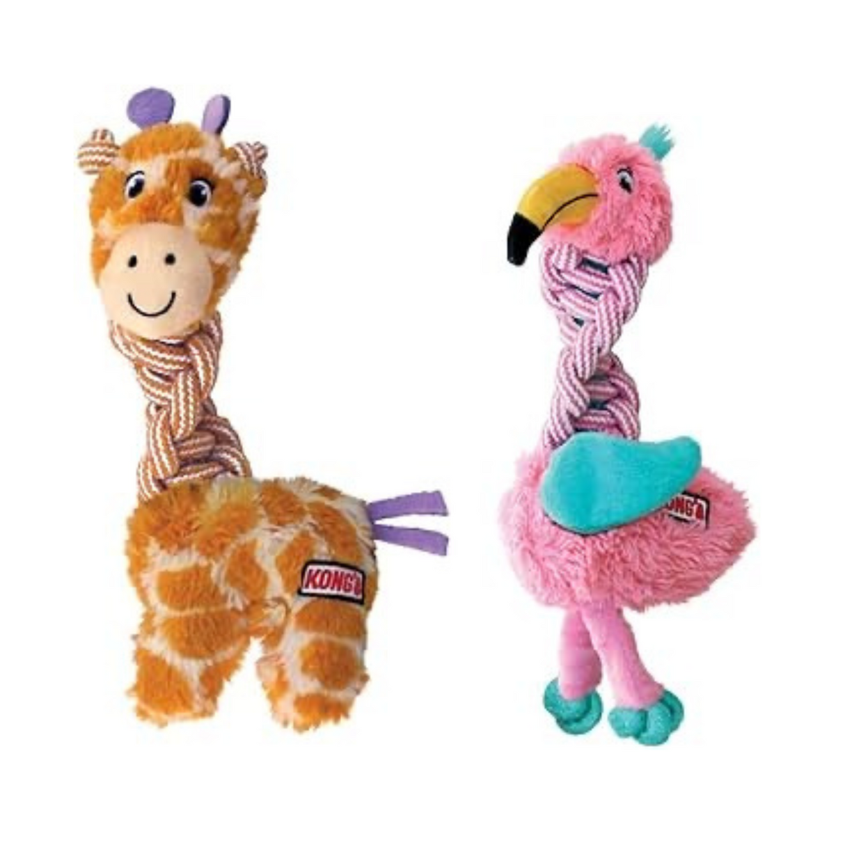 KONG Knots Twist Mix – Sjov og slidstærk leg med flamingo eller giraf