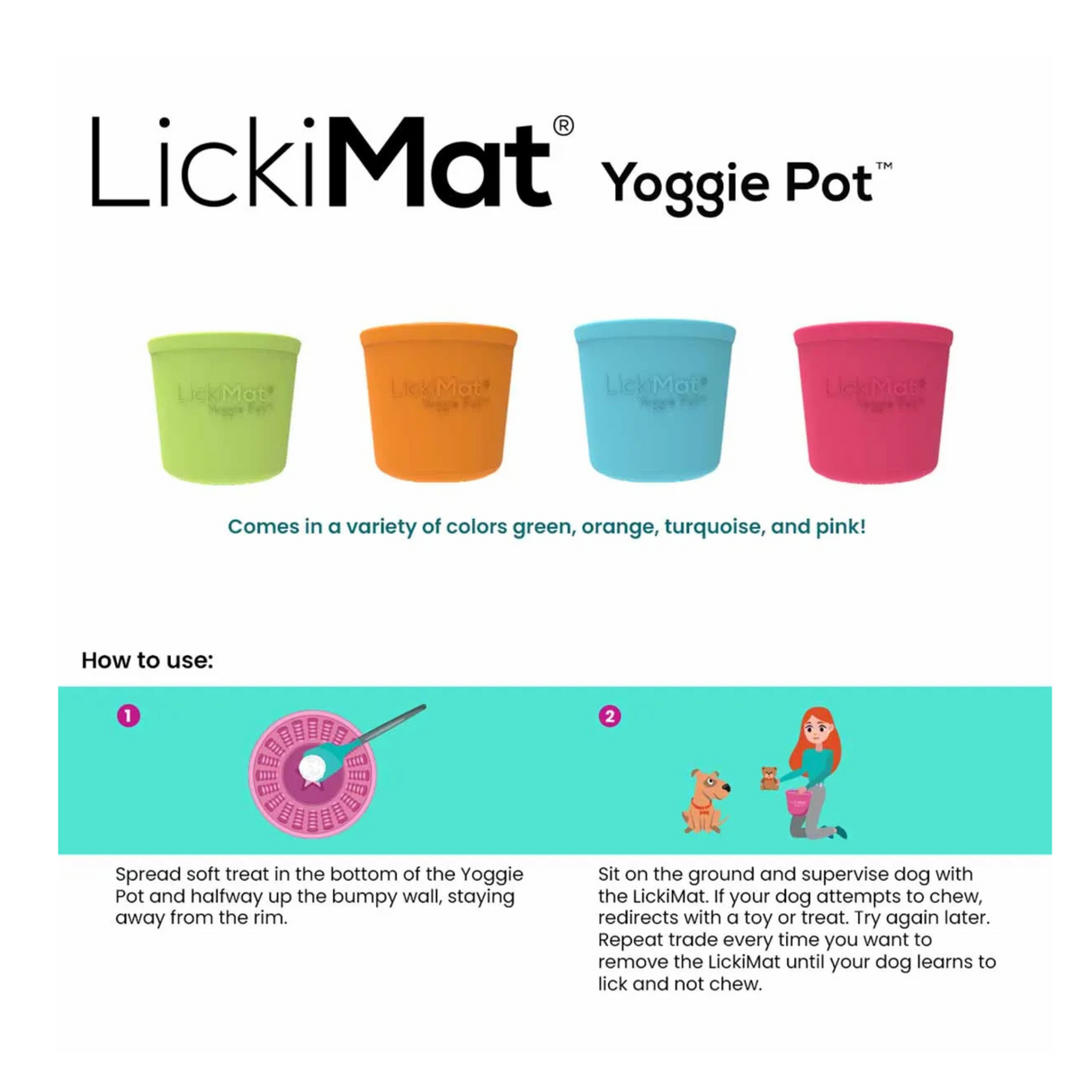 LickiMat Yoggie Pot – langsom fodring og sjov i fire farver