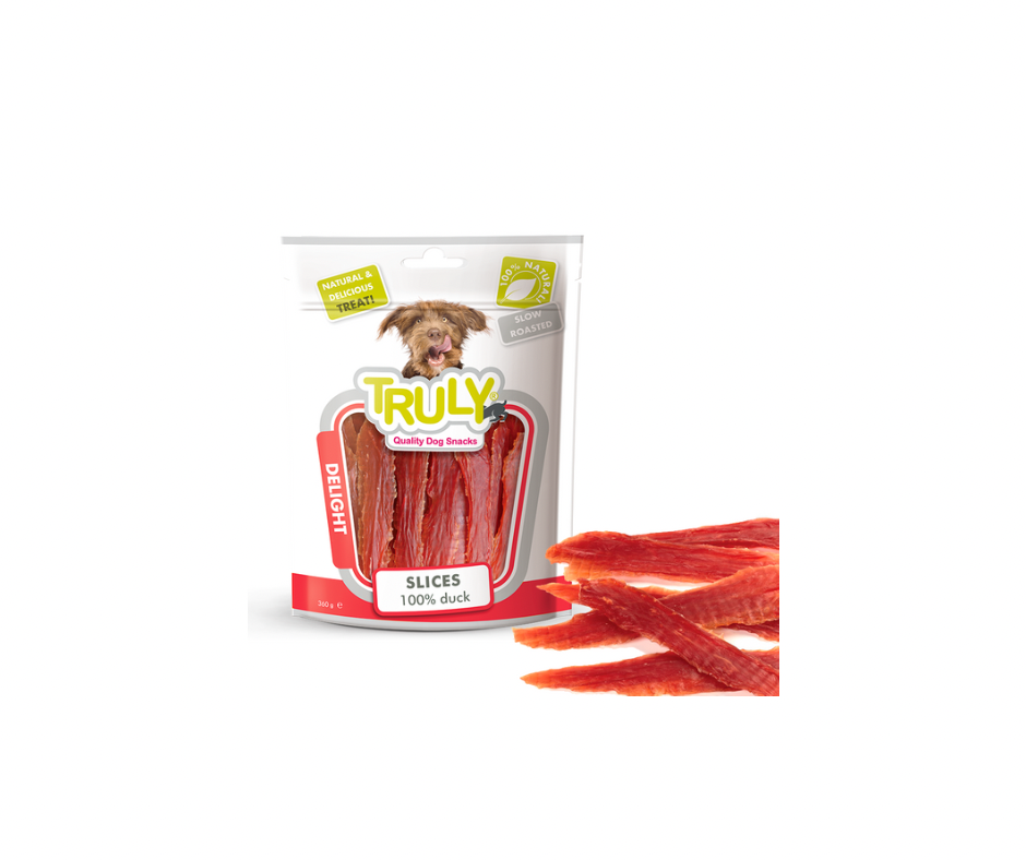 Truly Duck Slices 90/360g – Sprøde og velsmagende andestrimler til hunde