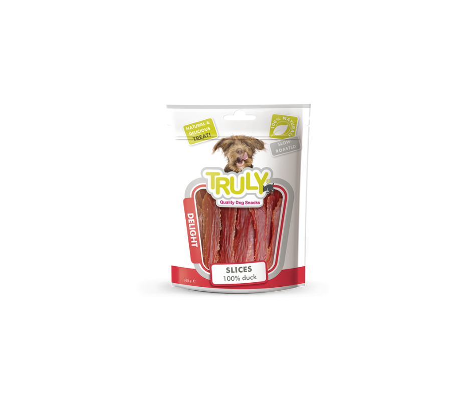 Truly Duck Slices 90/360g – Sprøde og velsmagende andestrimler til hunde