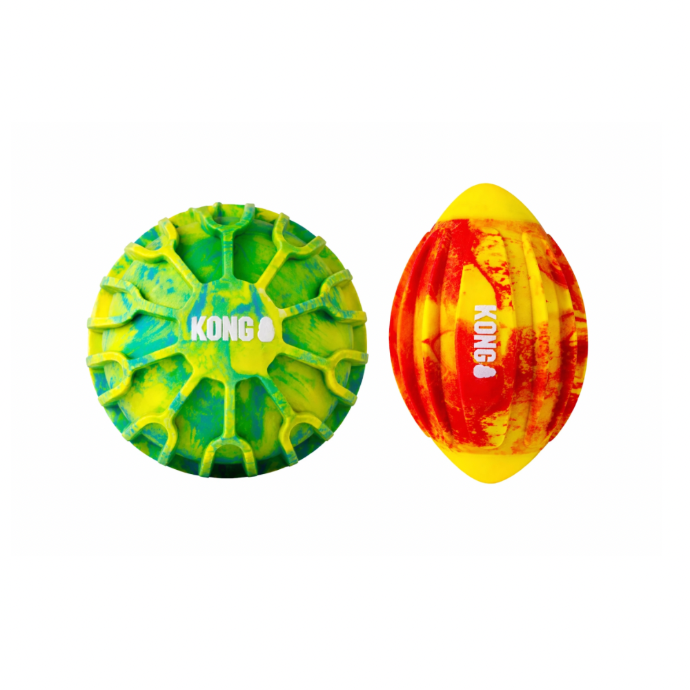 KONG FlexBall – stærk hundebold til apport, leg og vand (vælg variant)