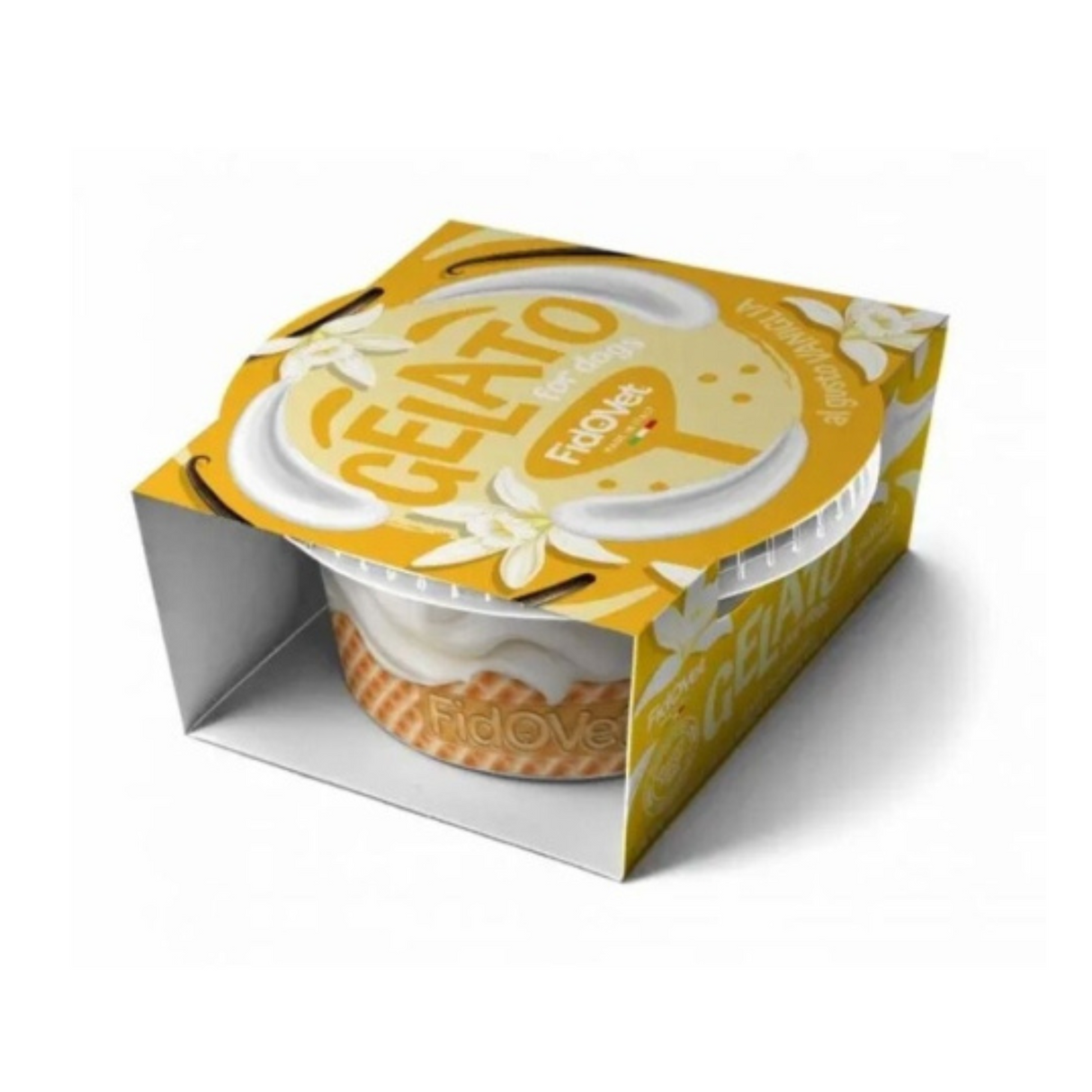 FidOvet Gelato & Yoghurt – Friske og sunde is-snacks til hunde (Vanilje, Banan, Vanilje Yoghurt, Hindbær Yoghurt)