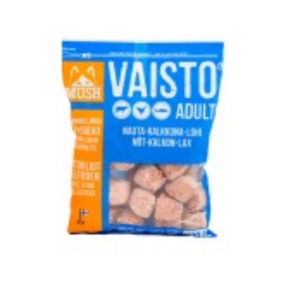 MUSH Vaisto® Blå – (sendes ikke) BARF til hunde med fokus på hud, pels og balance (Okse, Kalkun & Laks)