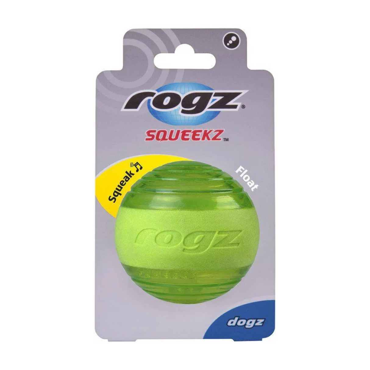 Rogz Squeekz Ball – Sjov og farverig bold med pivelyd (6,4 cm)