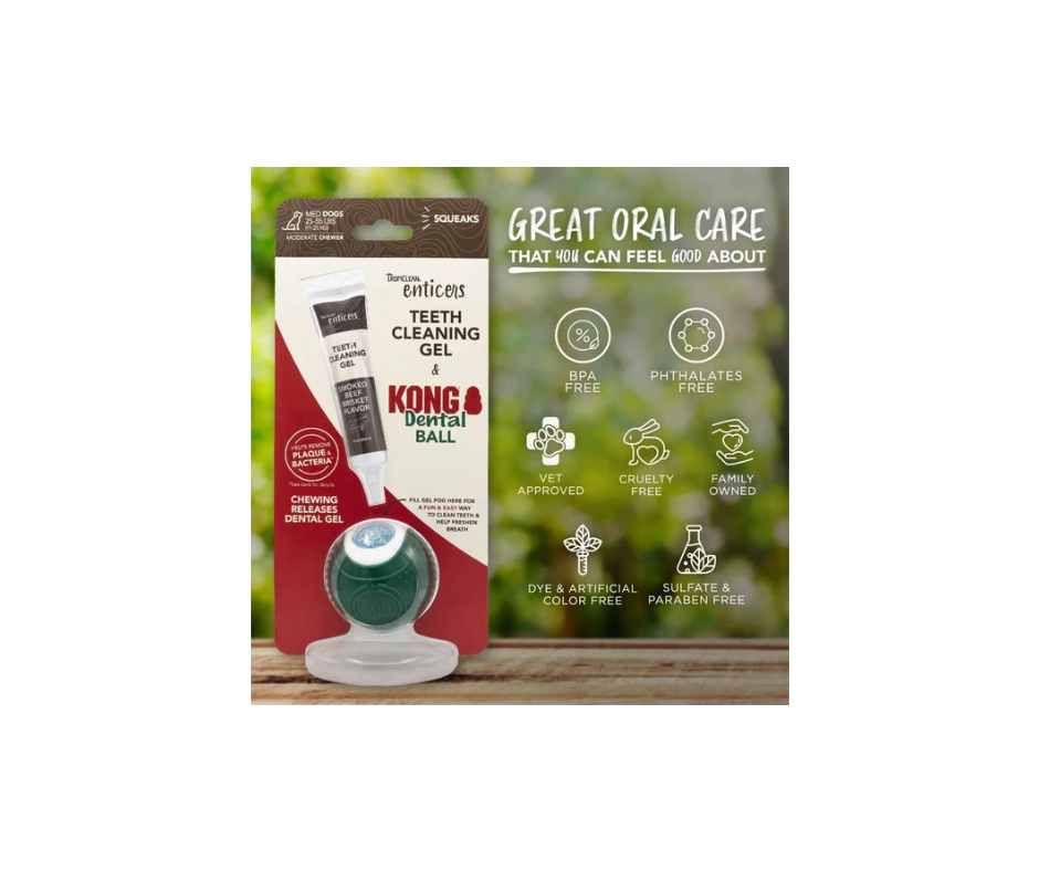 KONG TropiClean Denta Ball – Sjov og Tandpleje i Én (3 størrelser + refill)