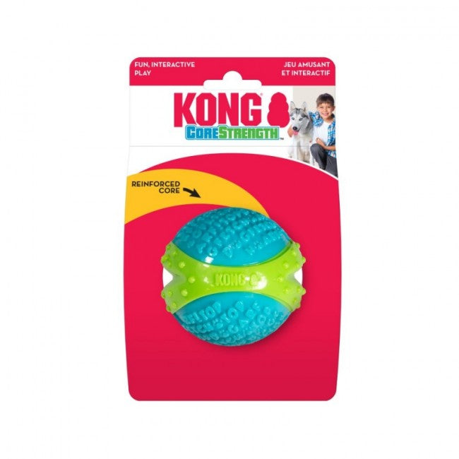 KONG CoreStrength Ball (M & L) – Slidstærkt & Tandrensende Tyggelegetøj