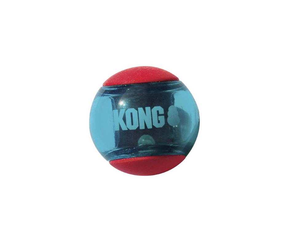 KONG Squeezz Action Ball S-M – Sjove og holdbare bolde med spændende hop