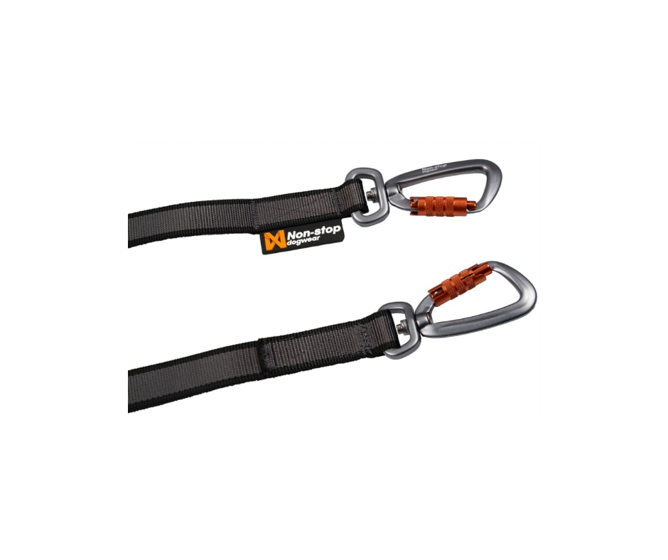 Non-stop Dogwear Touring Doubler Leash hundesnor - Unisex, Black/Grey, 23 mm & 13 mm