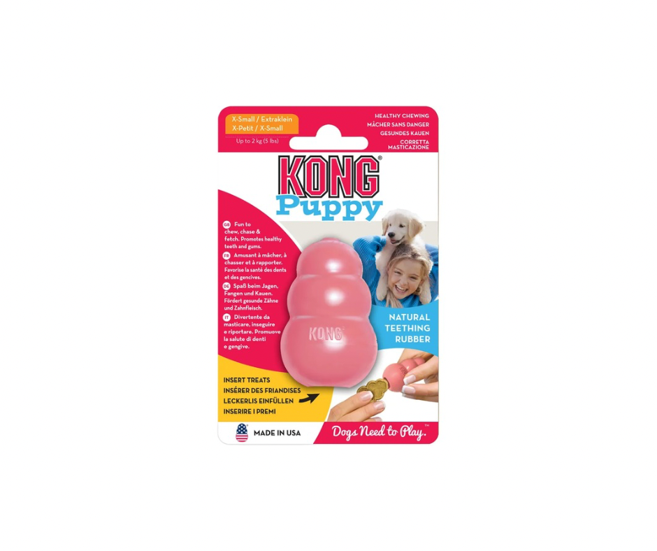 KONG Puppy – Skånsomt og Sjovt Tyggelegetøj til Hvalpe (XS, S, M & L)