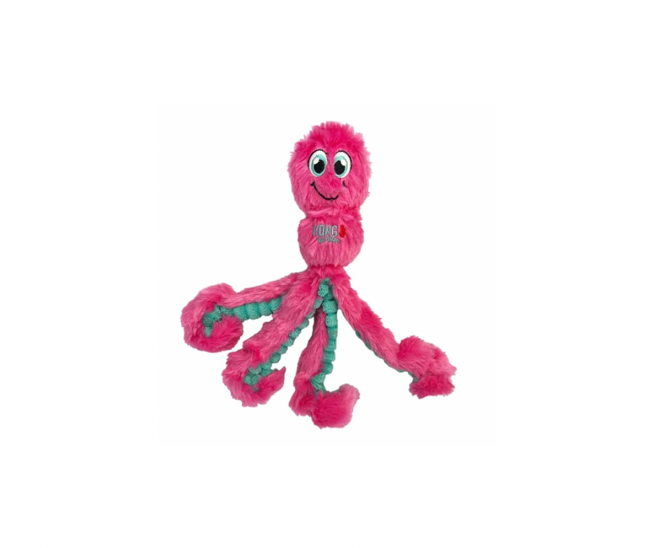 KONG Wubba Octopus – Sjovt & Blødt Hundelegetøj (L, 32,5 cm, Mix farver)