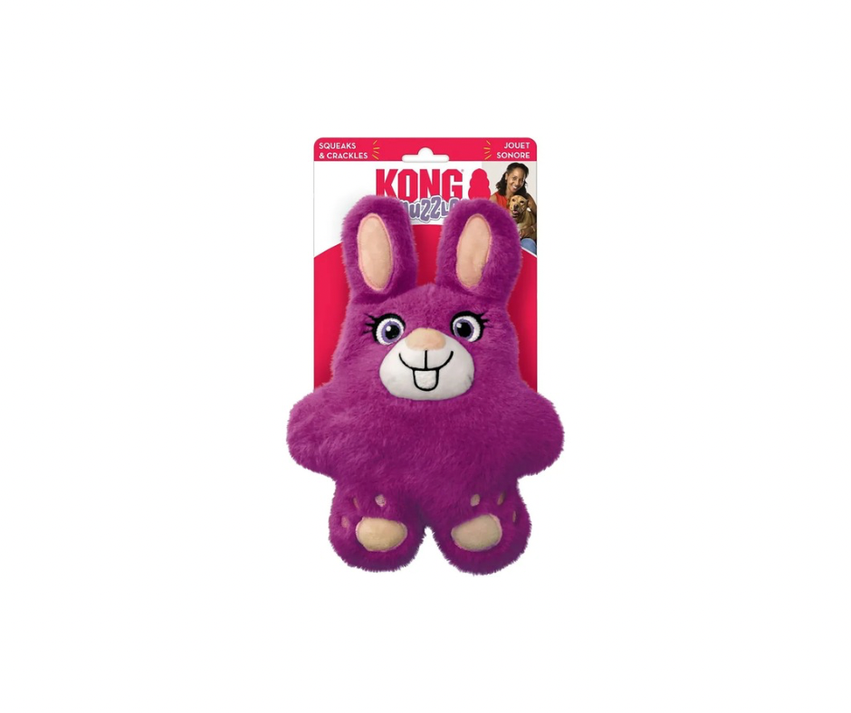 KONG Snuzzles Bunny – Blødt plyslegetøj med helkrops-piber (M, 24 cm)