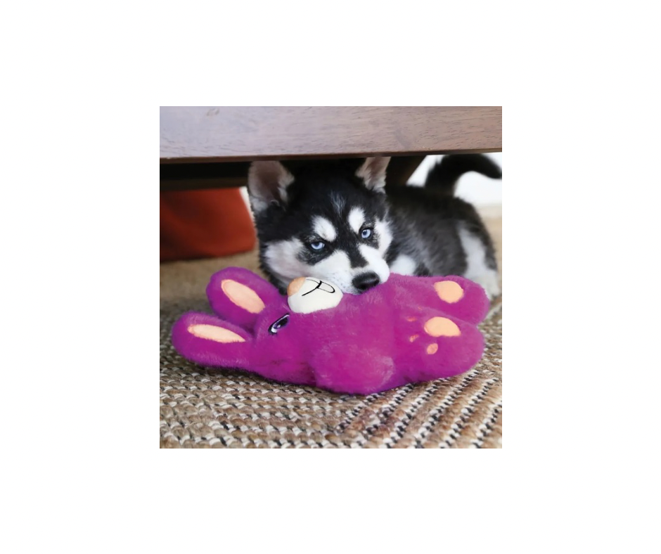KONG Snuzzles Bunny – Blødt plyslegetøj med helkrops-piber (M, 24 cm)