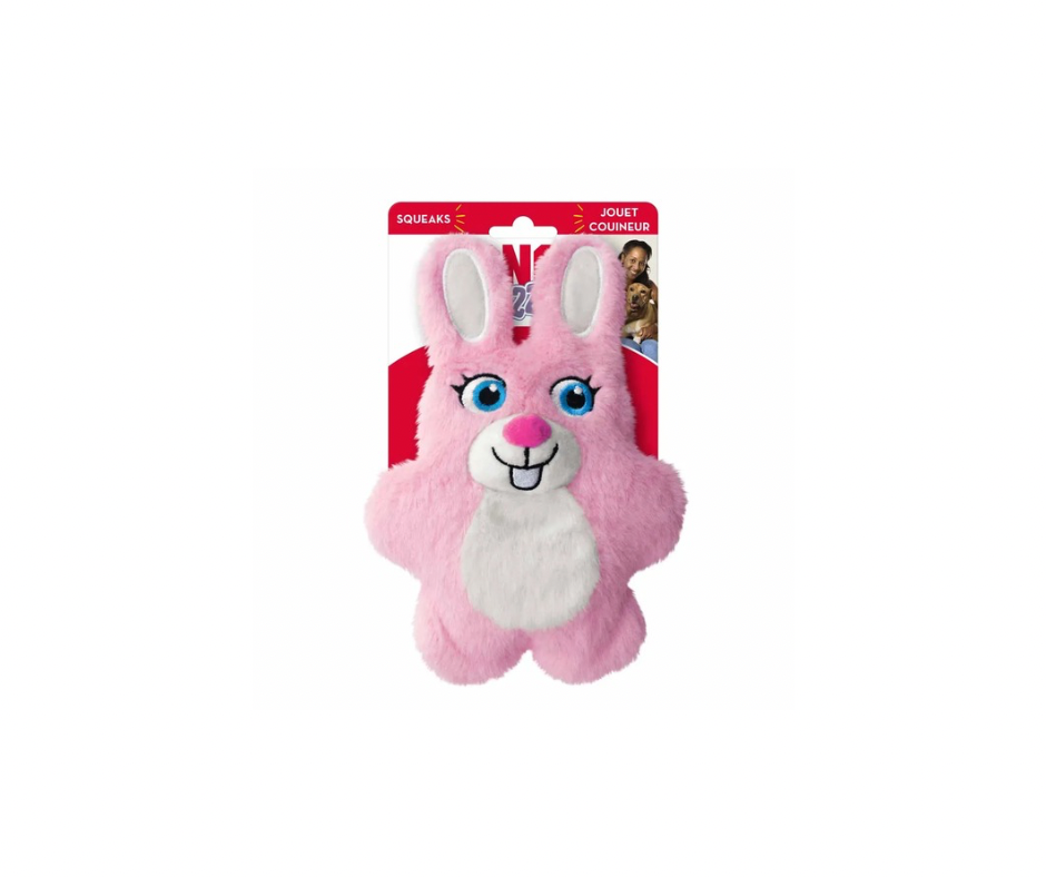 KONG Snuzzles Kiddos Bunny – Blødt plyslegetøj med piver (S, 19,5 cm)