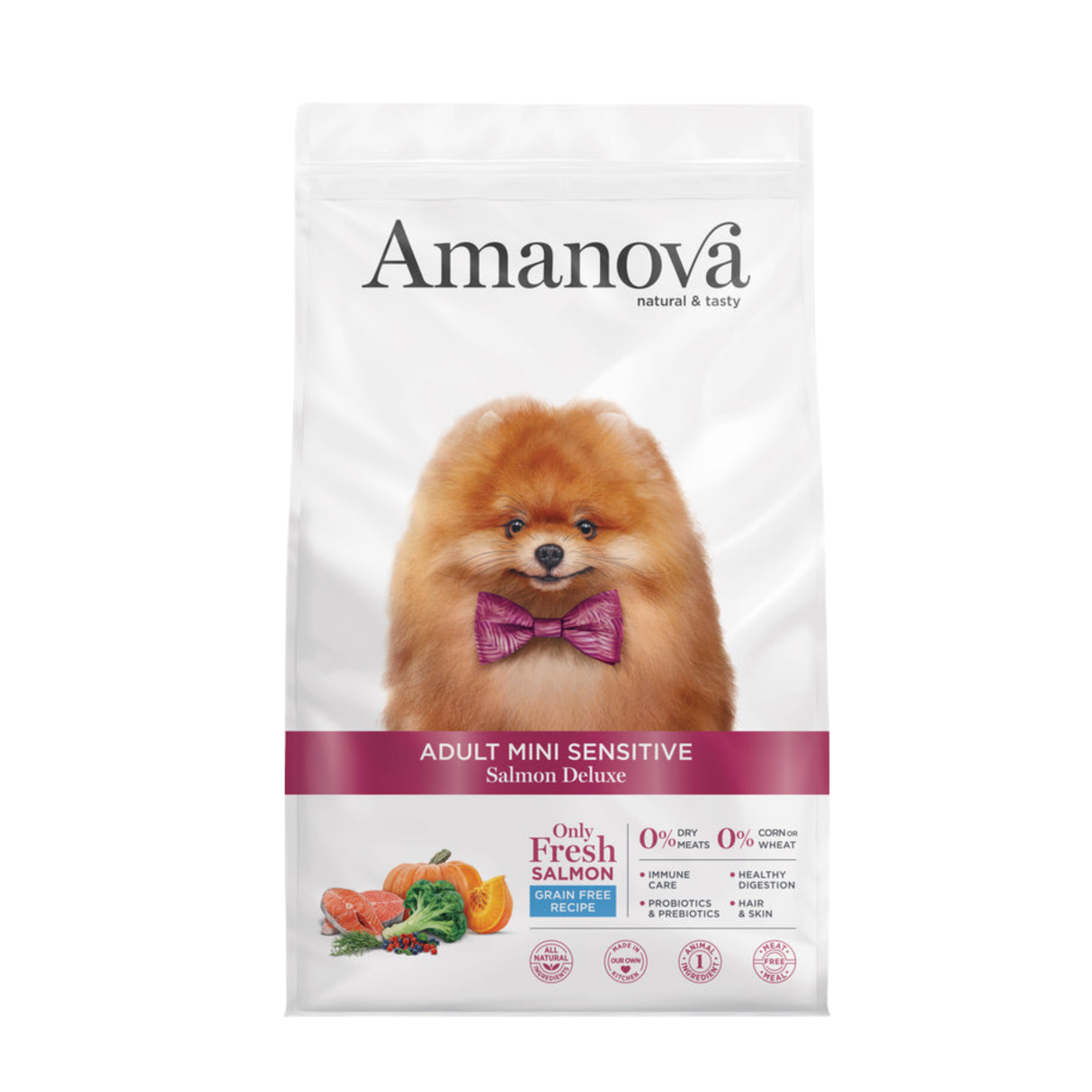 Amanova Adult Mini Sensitive – skånsomt fuldfoder til små hunde med sensitiv mave og hud