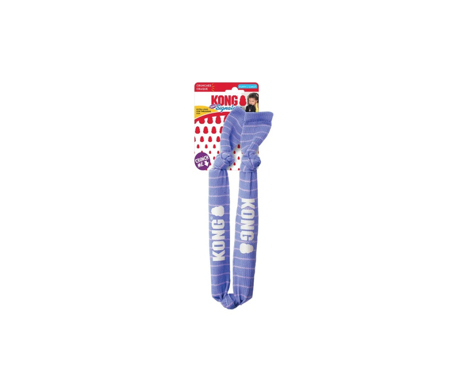 KONG Signature Crunch Rope Puppy – Holdbart & Sjovt Tyggelegetøj (S/M & M/L, 40,5 cm & 50 cm)