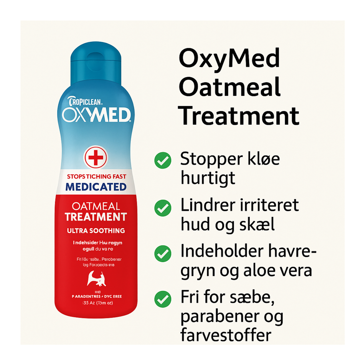 Tropiclean Oxy-Med Medicated Treatment – intensiv pleje til kløende og irriteret hud