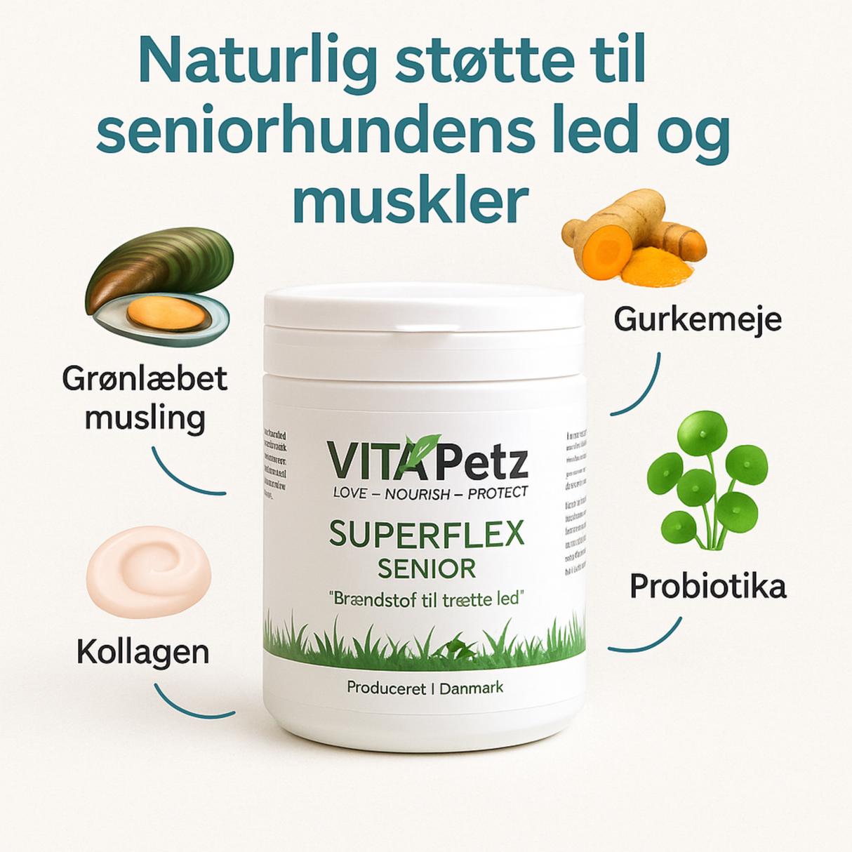 Vitapetz Superflex Senior – naturlig støtte til led og vitalitet hos ældre hunde