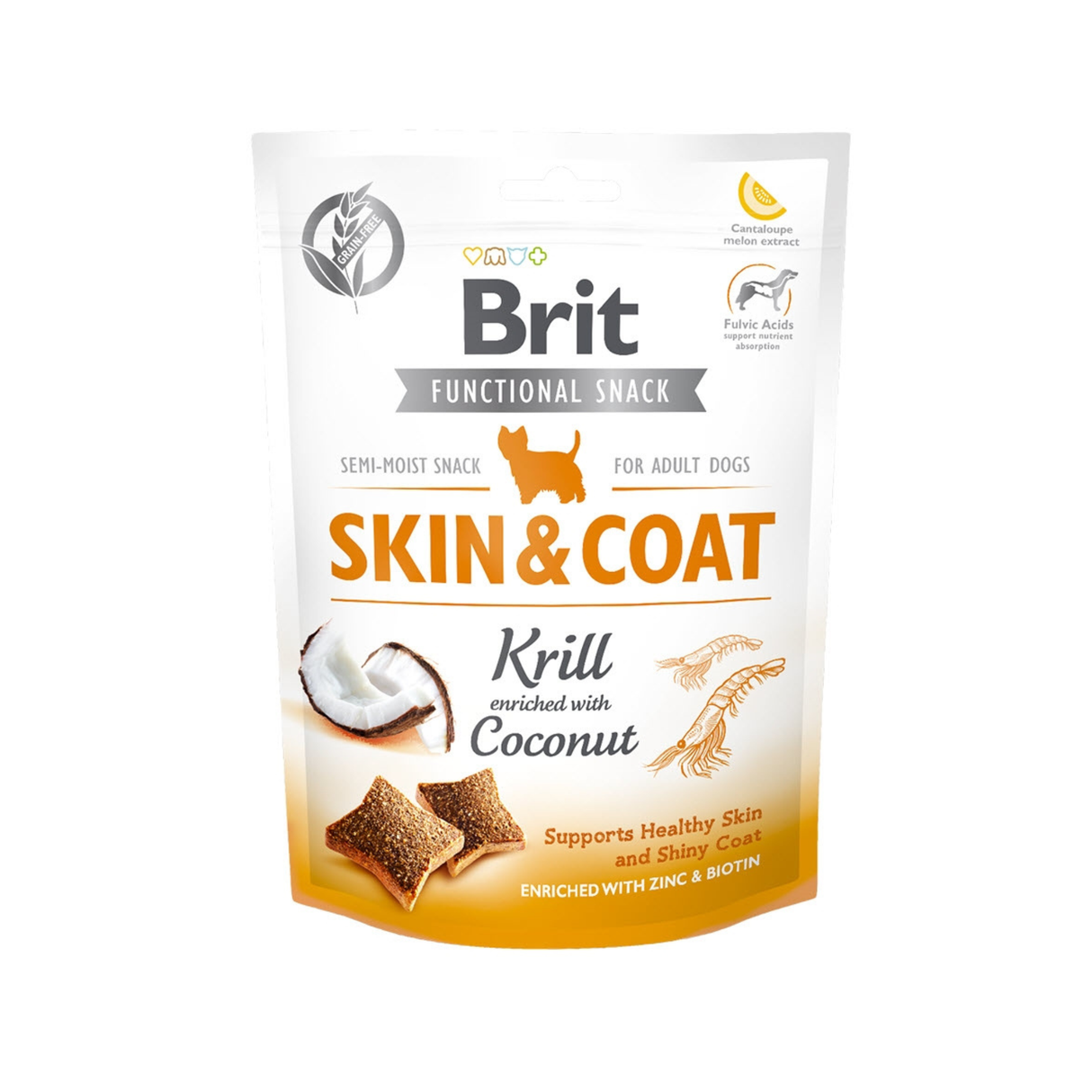 Brit Care Functional Snack Skin & Coat – krill & kokos | Sund hud og glansfuld pels